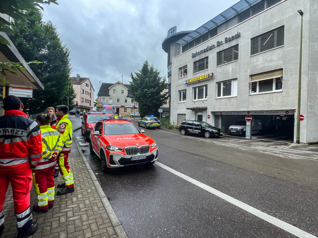 Leonberg: Rauchentwicklung aus Marktplatztiefgarage